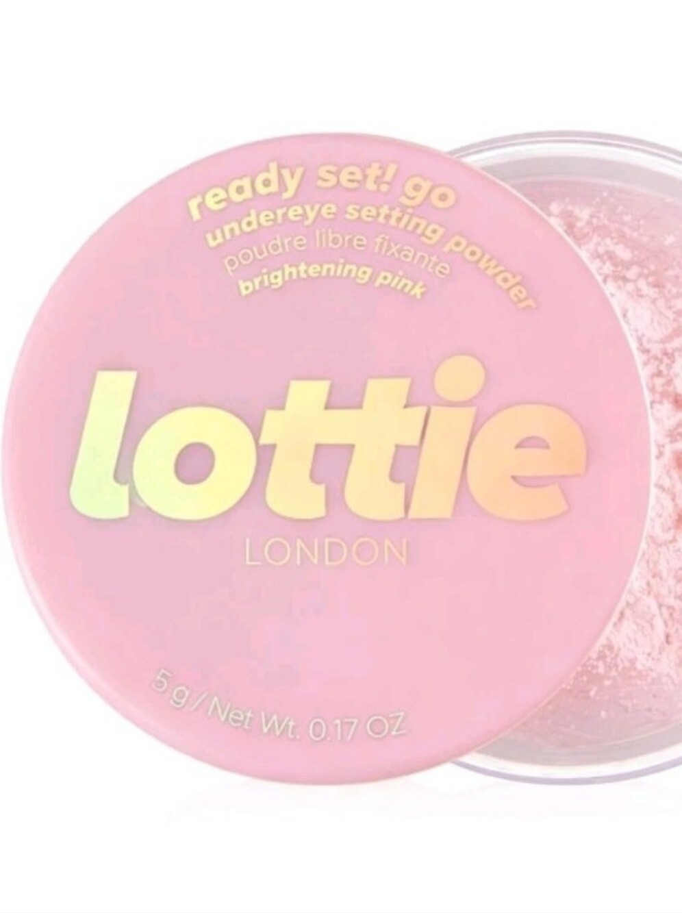 🍒 💕 Lottie London Ready Set Go Setting Powder Brightening Pink 0.17oz ✨